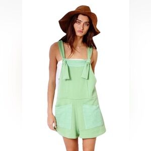 BUCKET LIST Adjustable Straps Overall French Terry Romper Summer Beach Lounge  L